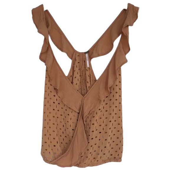FREE PEOPLE Boho Soulshine Eyelet Tank *Butterscotch S - Picture 3 of 12